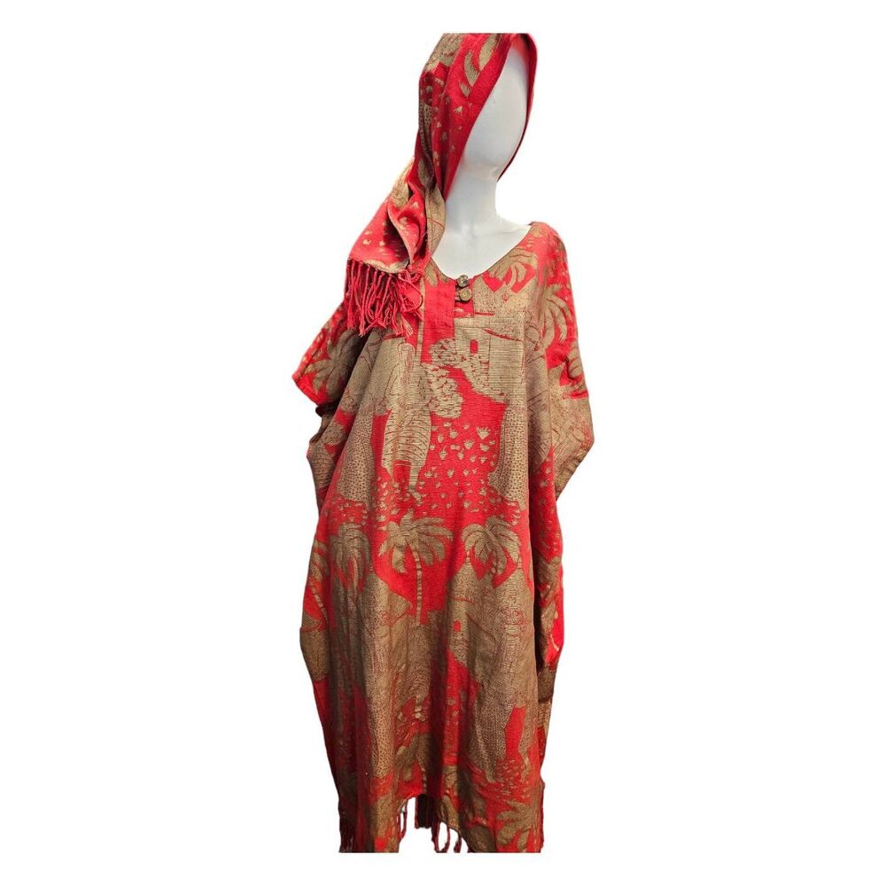 Advance Apparels African Kaftan Womens One Size Red Gold